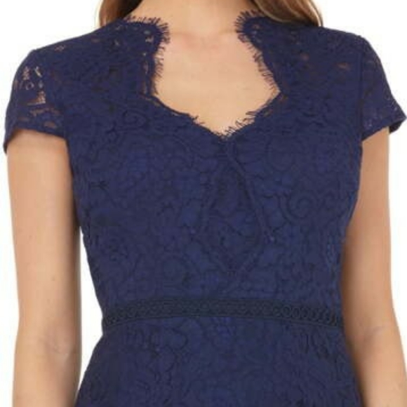 Navy Lace Mermaid Gown - Picture 5 of 5